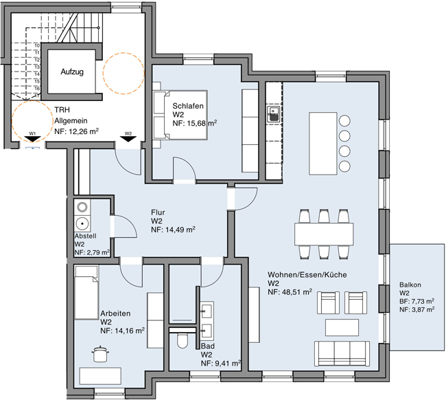 Winningen Eigentumswohnung mit Moselblick | Wohnung 2