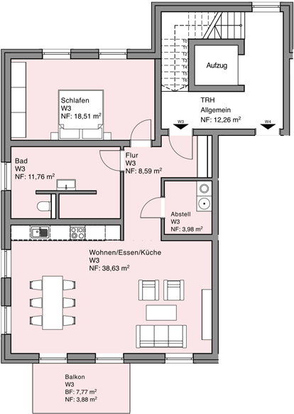 Winningen Eigentumswohnung mit Moselblick | Wohnung 3