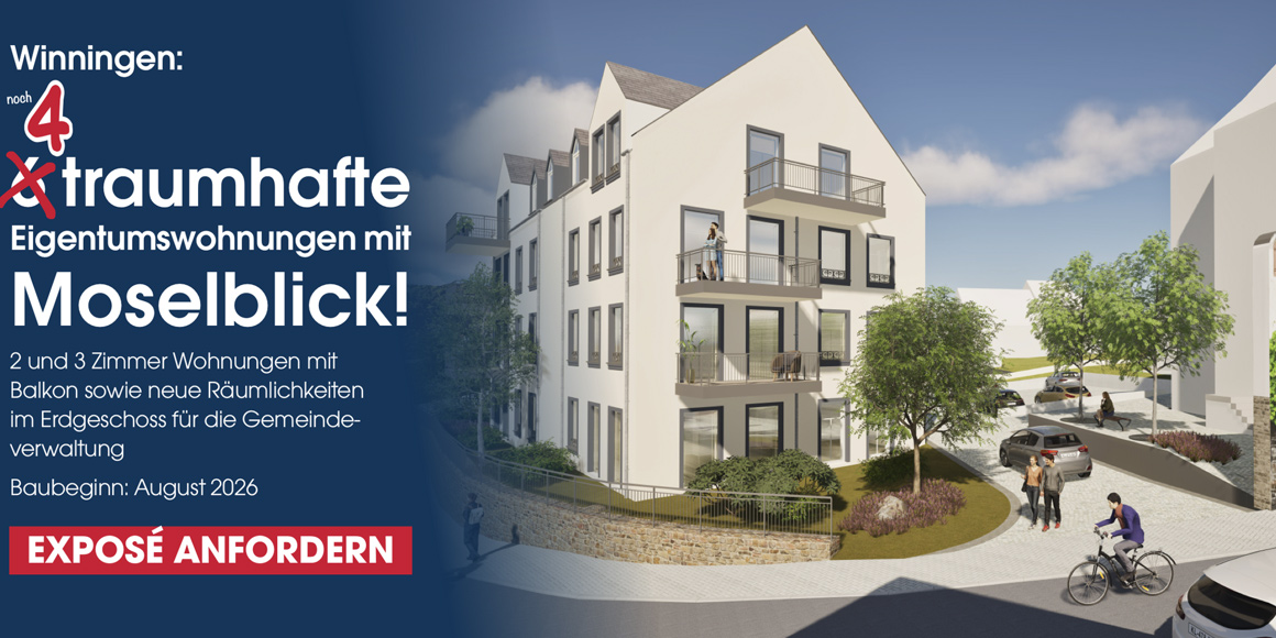 noch 4 traumhafte Eogentumswohnungen mit Moselblick in Winningen zum Kauf
